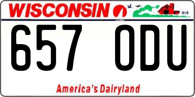 WI license plate 657ODU