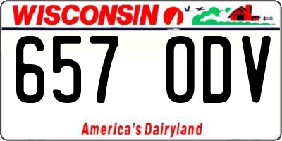 WI license plate 657ODV