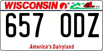WI license plate 657ODZ