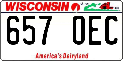 WI license plate 657OEC