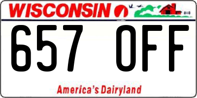 WI license plate 657OFF