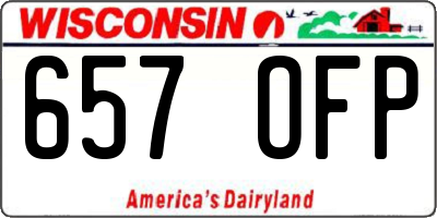 WI license plate 657OFP