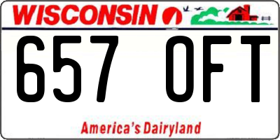 WI license plate 657OFT