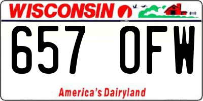 WI license plate 657OFW