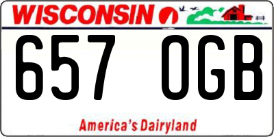 WI license plate 657OGB