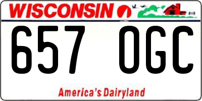 WI license plate 657OGC