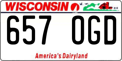 WI license plate 657OGD