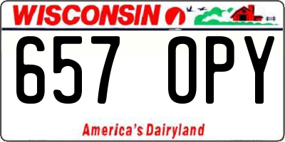 WI license plate 657OPY