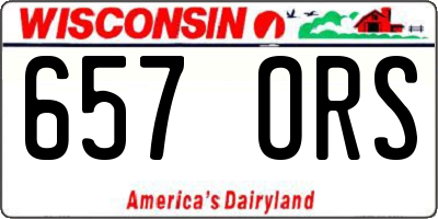 WI license plate 657ORS