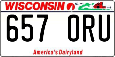 WI license plate 657ORU