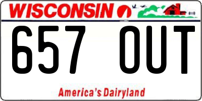 WI license plate 657OUT