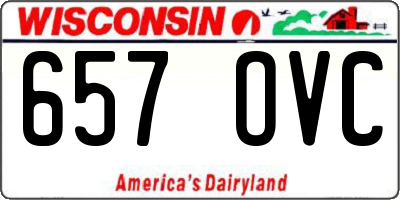 WI license plate 657OVC