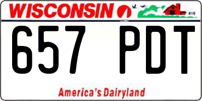 WI license plate 657PDT