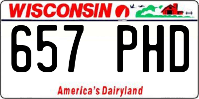 WI license plate 657PHD