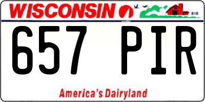 WI license plate 657PIR