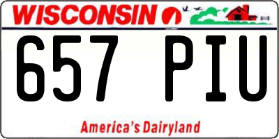 WI license plate 657PIU