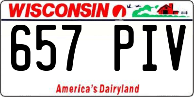 WI license plate 657PIV