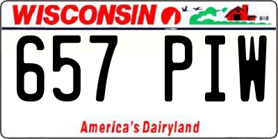 WI license plate 657PIW