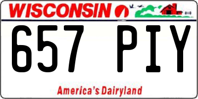 WI license plate 657PIY