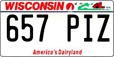 WI license plate 657PIZ
