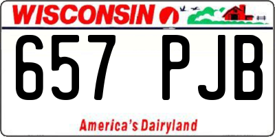 WI license plate 657PJB