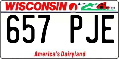 WI license plate 657PJE