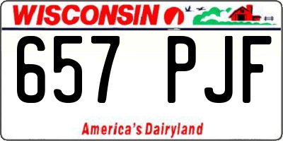 WI license plate 657PJF