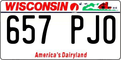 WI license plate 657PJO