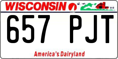 WI license plate 657PJT