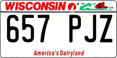 WI license plate 657PJZ