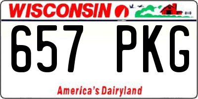 WI license plate 657PKG