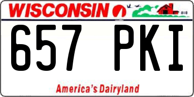 WI license plate 657PKI