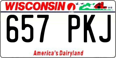 WI license plate 657PKJ