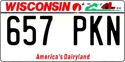 WI license plate 657PKN