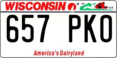 WI license plate 657PKO