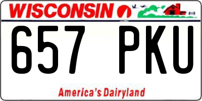 WI license plate 657PKU