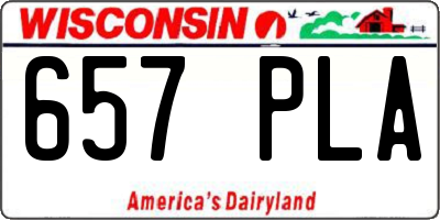 WI license plate 657PLA