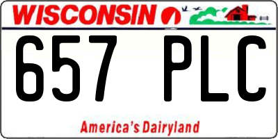 WI license plate 657PLC