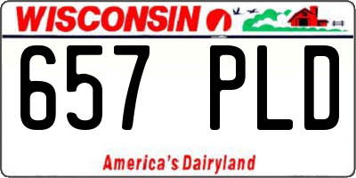 WI license plate 657PLD
