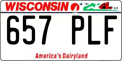 WI license plate 657PLF
