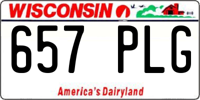 WI license plate 657PLG