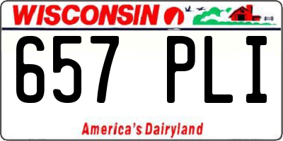 WI license plate 657PLI