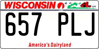WI license plate 657PLJ