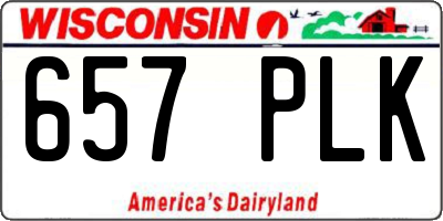 WI license plate 657PLK