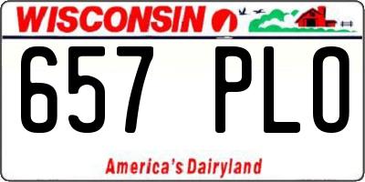 WI license plate 657PLO