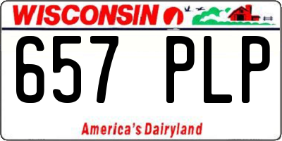 WI license plate 657PLP