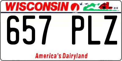 WI license plate 657PLZ