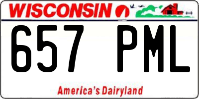 WI license plate 657PML