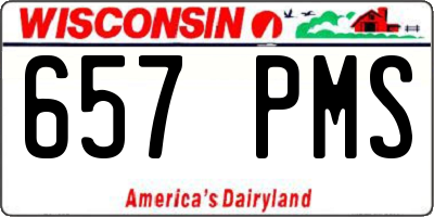 WI license plate 657PMS