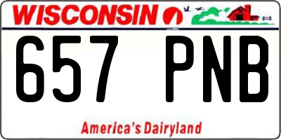 WI license plate 657PNB